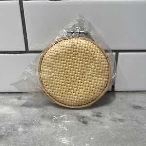 NEW Vintage Wooden Embroidery Cross Stitching Needle Work Rattan Hoop Ring 4.5''